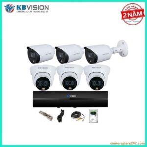 Trọn Bộ 6 Mắt Camera quan sát Kbvision full Color có Màu 24/24