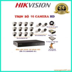 Lắp đặt trọn bộ 16 camera hikvision 2.0 chính hảng full hd
