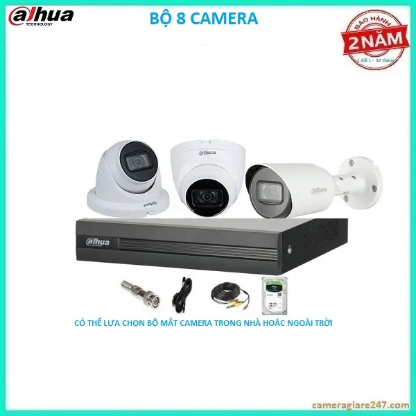 Bộ Camera 8 Mắt Chính Hảng